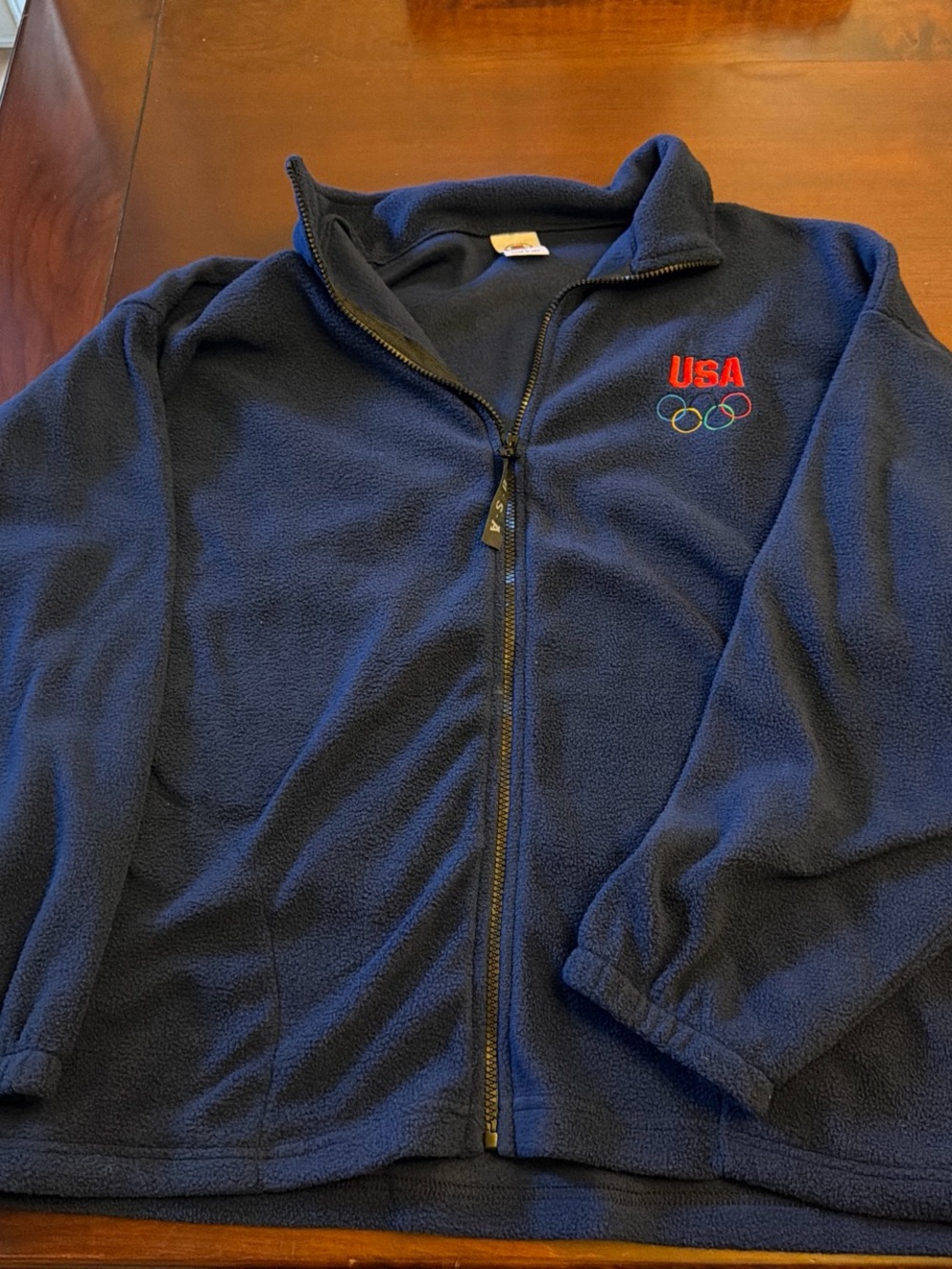 USA Olympic Navy Full-Zip Fleece Jacket